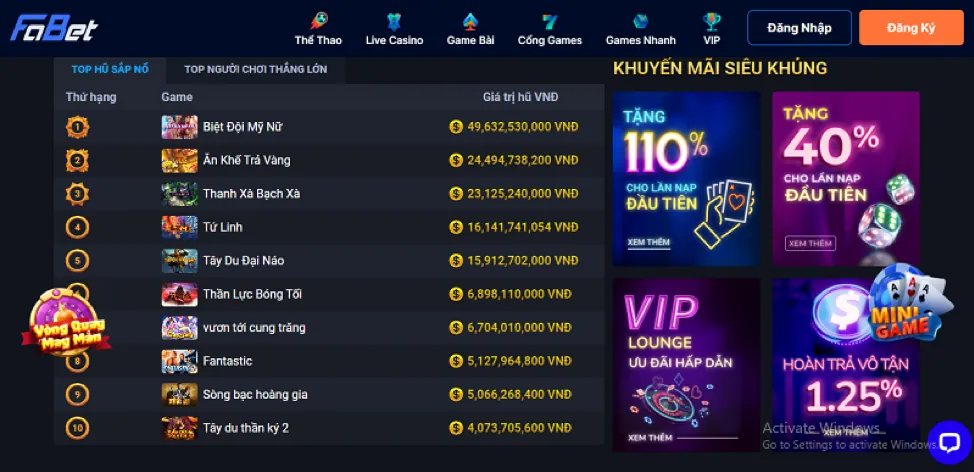 Khuyến mãi chào mừng Slot